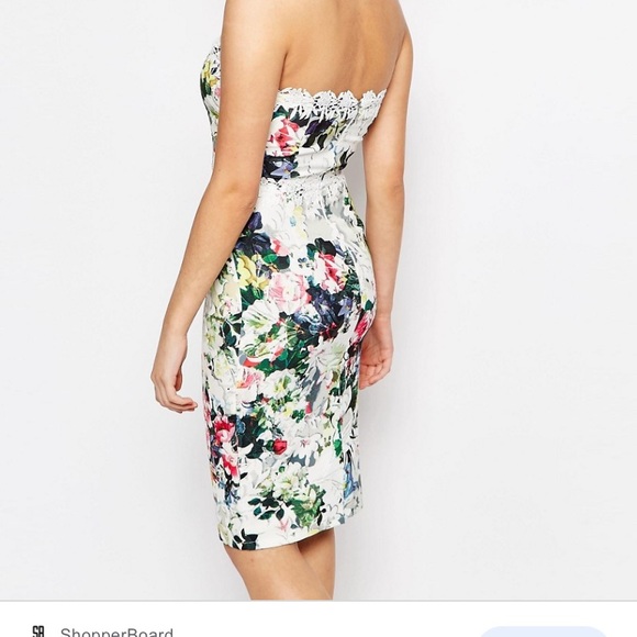 ASOS floral strapless midi dress - Picture 5 of 9